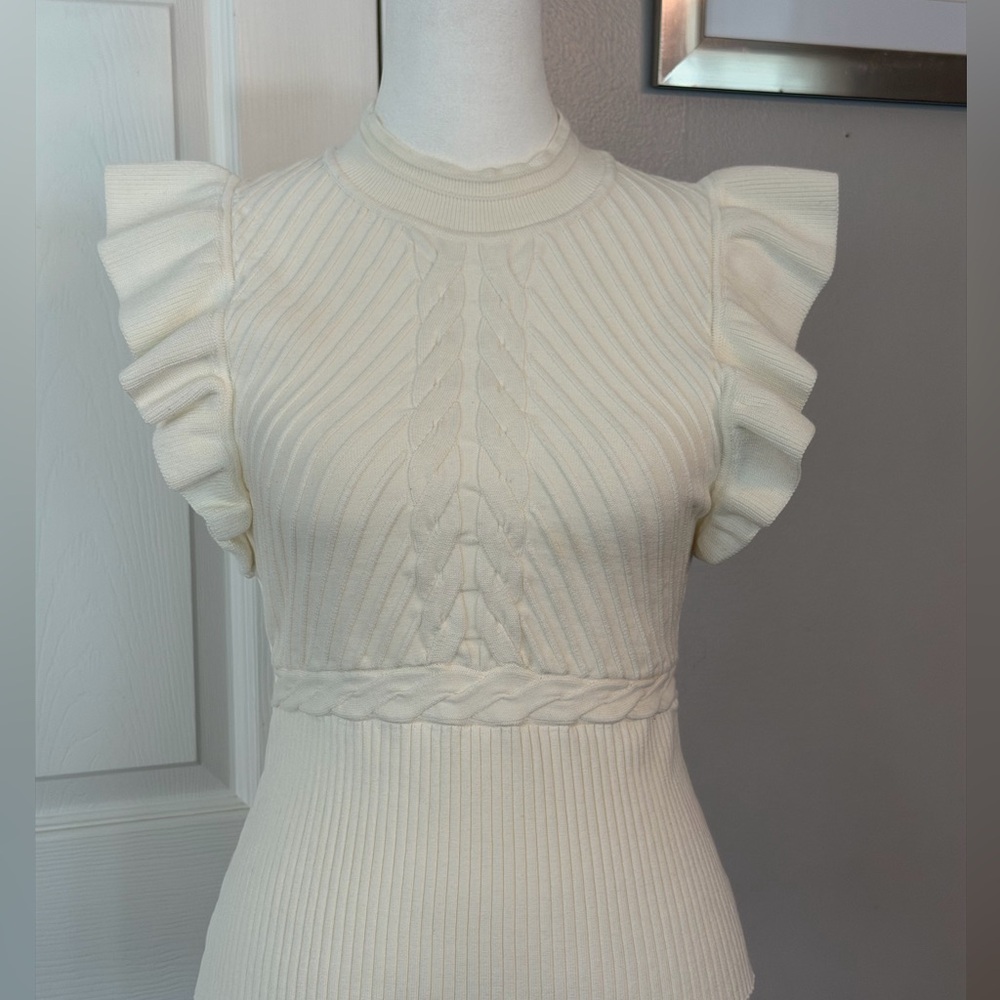 Milly Chiffon Ruffled knit Top - Picture 3 of 12